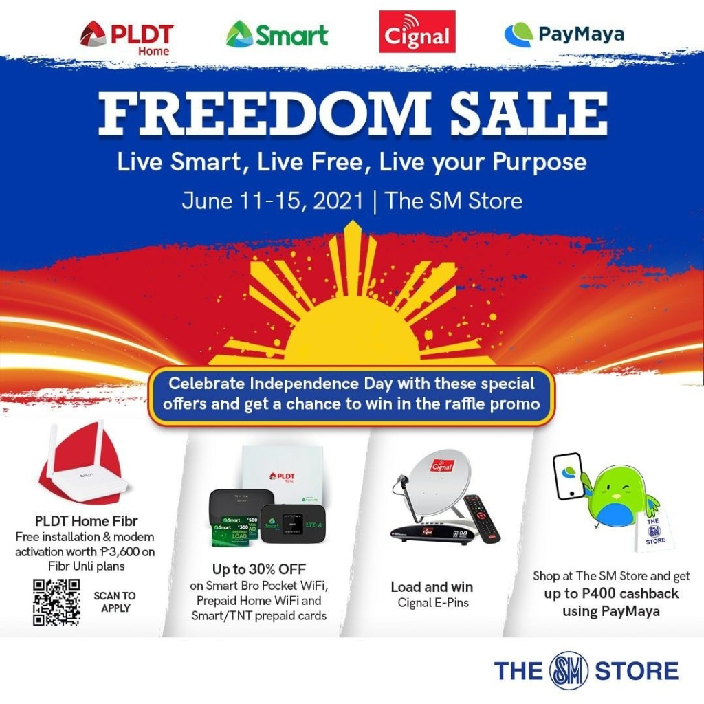 PLDT, Smart, Cignal and PayMaya team up with The SM Store for Freedom Sale